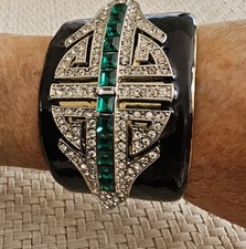 KJL Black Enamel Rhinestone