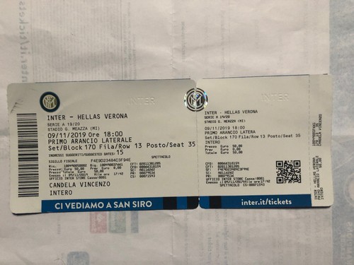 Biglietto inter verona - biglietto,