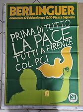 Manifesto PCI Partito Comunista Italiano Benlinguer Firenze 1980 Pace