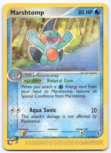 Carta pokemon marshtomp 109 - carta,