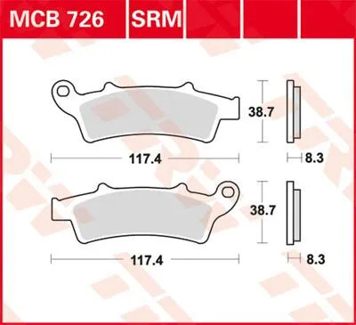 Trw mcb726srm brake pad sinter - mcb726srm,