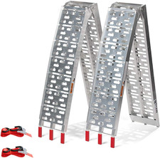 2 Rampe Di Carico Pieghevoli, in Alluminio, per Moto, 680 Kg, Antiscivolo, Piegh