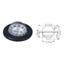 BUSSOLA MINI C COMPASS CORNICE NERA ACCESSORI BARCA NAUTICA