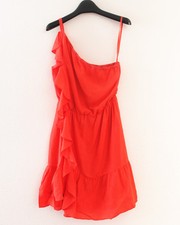 Abito monospalla Club Monaco $198 Mair in seta, Jaipur Sky, OFFERTA!