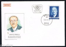 AUSTRIA 1 BUSTA PRIMO GIORNO FDC FRITZ PREGEL NOBEL P. LA CHIMICA 1973