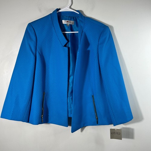 Giacca kasper texture turchese - kasper,