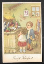 RARA CARTOLINA BAMBINI BUON NATALE PRESEPIO FIRMATA BERTIGLIA