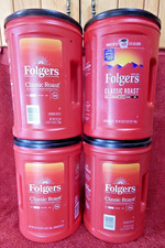 4 EMPTY Folgers Large Coffee