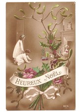 1916 bambini camino regali giocattoli antica cartolina natalizia Natale Noel