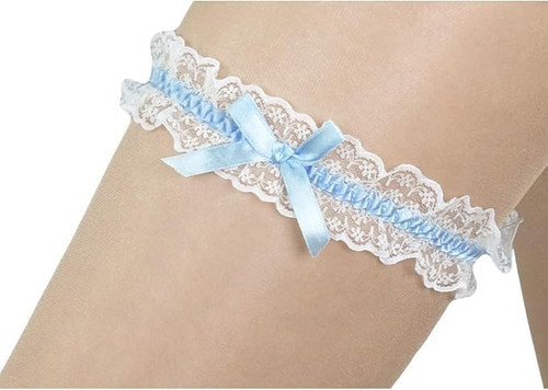 Giarrettiere con pizzo - giarrettiere, bianco