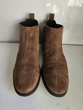 STIVALETTI CHELSEA GEOX RESPIRA DESIGNER UK 10 EU 44 DA UOMO IN PELLE SCAMOSCIATA MARRONE