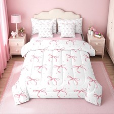 Carino set piumone rosa fiocco