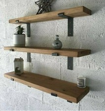 Mensola in Legno Massiccio con Supporti in Ferro – Stile Industriale Artigianale