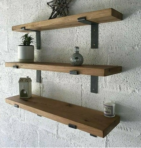 Mensola legno massiccio con - in,