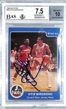 1984-85 Star OTIS BIRDSONG Nets Rookie Card Graded BGS 7.5 Auto 10