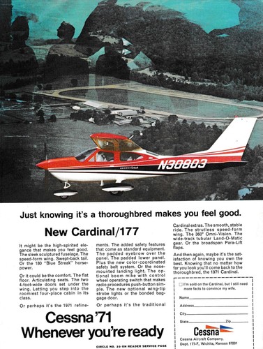 Pubblicità cessna cardinal - pubblicità, e