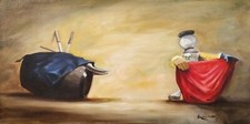 STEFANO MANZOTTI - TORERO -  OLIO SU TELA -  25x50  - 2017 OPERA UNICA