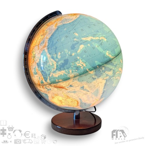 Mappamondo con base legno e - in,