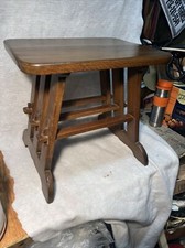 Mid Century Foot Stool Mortise Peg Tenon solid wood vintage Arts & Crafts
