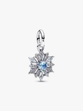 Ciondolo Pandora Frozen pendente fiocco di neve 794209C01 Argento Zirconi Blu