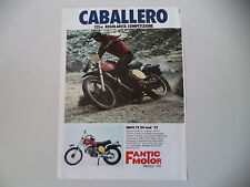 advertising Pubblicità 1975 MOTO FANTIC CABALLERO 125 RC MOD.  TX 150