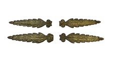 N.4 Foglie Ottone Ornamentali Cassettone Canterano Antiche Fregi Restauri Design