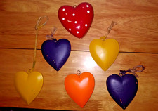 6 X CUORI LEGNO SHABBY CHIC