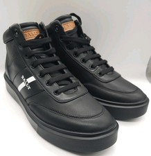 Scarpe da ginnastica alte Bally Curter in pelle nere US 9,5 JLE02596 vendita al dettaglio $680
