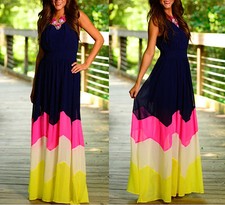 Vestito Lungo Chiffon Donna - Woman Maxi Dress Chiffon 110115