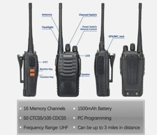 6X Walkie Talkies BF-888S UHF