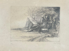 RICCARDO TOMMASI FERRONI ( 1934 –  2000) Opera Incisione Acquaforte con Cornice