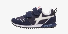 W6YZ Sneakers Con Strappi Junior Jet-J In Pelle e Nylon - 1C49 (Blue/Bianco)