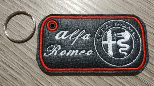Portachiavi ricamato alfa - portachiavi,