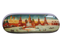 RARISSIMA Scatola porta occhiali russa dipinta a mano – Vintage laccata