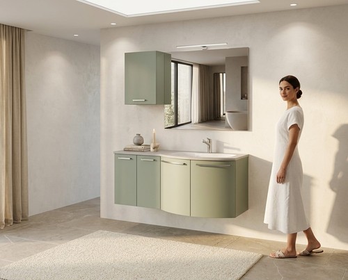 Mobile bagno curvo - 120, cm
