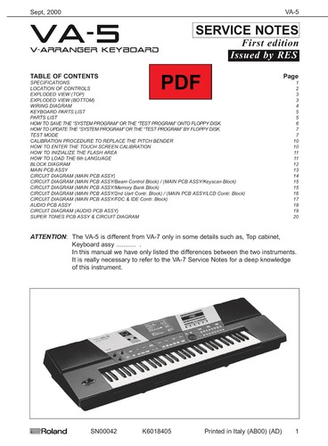 Roland service manual - va-5,