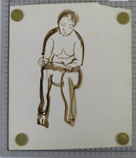 DISEGNO VINTAGE ANNI '60 OPERA DELL'ARTISTA SILVIA GILETTI RITRATTO DONNA X19.3