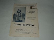 SPARTITO DI MUSICA-"COME PIOVEVA"-IL SUPERMANDOLINO E FISARMONICA MISURE 17,5 X