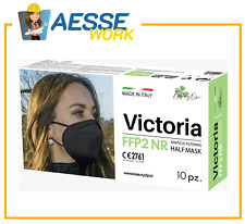 100 MASCHERINE NERE FFP2 NR VICTORIA MADE IN ITALY CE2761  10 SCATOLE DA 10 PZ.