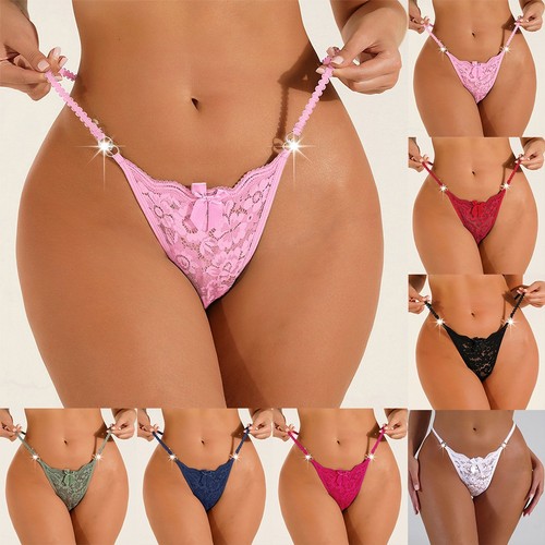 Perizoma rosa pizzo slip - perizoma,
