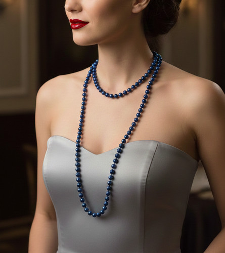 Collana vintage perle blu - vintage,