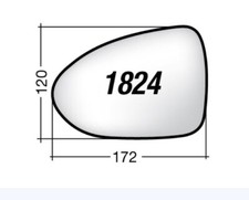 Per Kia Rio 2011-2016 Vetro di Ricambio Sx per Specchio Retrovisore 172x120mm