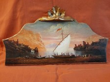cimasa sovraporta in legno Cm 50x27 . Dipinto Ad Olio