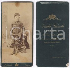 1880 ca VENEZIA Bambino in abito elegante - Foto Fratelli VIANELLI 8x18 cm