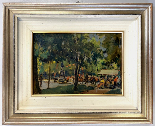 Antico dipinto olio tavola - tavola, a