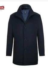 Cappotto corto uomo lavanderia inglese misto lana navy con zip intera staccabile 44R
