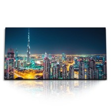 Quadri stampa artistica 120x80 cm Dubai di notte città grattacieli Burj Khalifa