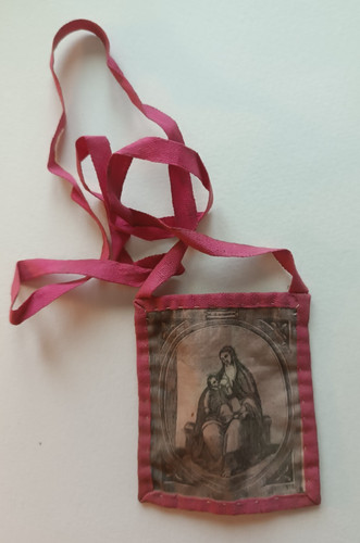 Antico scapolare ricamato - scapolare,