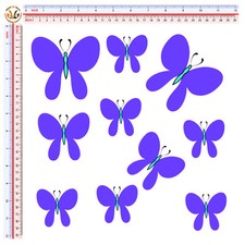 farfalle sticker butterfly violet adesivi auto moto casco print pvc 10 pz. 