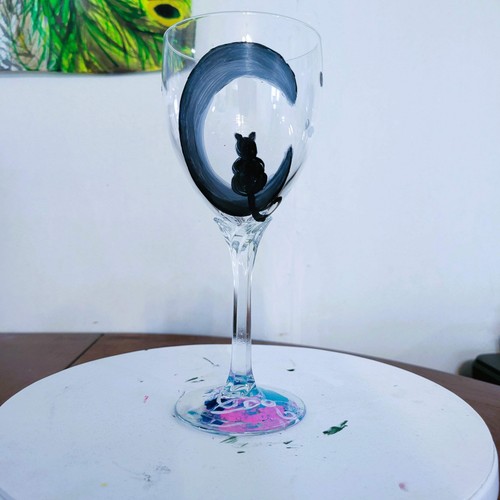 Bicchiere vino dipinto a - bicchiere, da
